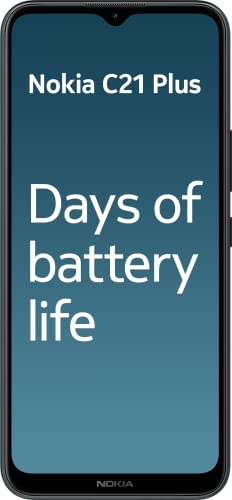 Nokia C21 Plus Smartphone with 6.5" HD+ Display, Toughened Glass, 2-Day Battery Life, 13MP Dual-Camera with HDR, Panorama & Beautification, Clean OS, 2 Years Security Updates, Dual-Sim - Cyan