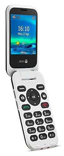 Doro 6820 4G Unlocked Flip Mobile Phone for Seniors with Talking Number Keys, 2MP Camera, Assistance Button and Charging Cradle [UK and Irish Version]