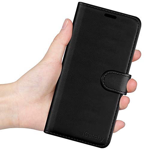 iCatchy For Samsung Galaxy A32 5G Case Leather Wallet Book Flip Folio Stand View Cover with Card Slots Compatible with Galaxy A32 (6.5'') Phone Cover (Black)