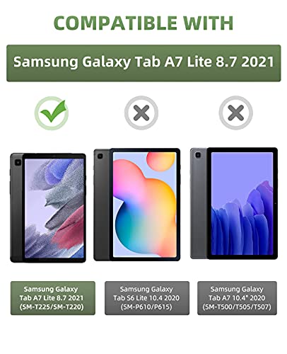 MoKo Case Fits Samsung Galaxy Tab A7 Lite 8.7 Inch SM-T225/T220/T227, Slim Lightweight Smart Case Trifold Stand Case with Soft TPU Translucent Frosted Back Shell for Galaxy Tab A7 Lite – Black