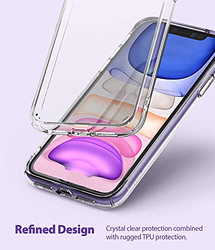 Ringke Fusion Designed for iPhone 11 Case, Clear Hard Back PC Shockproof TPU Bumper Phone Cover Case for iPhone 11 6.1-Inch (2019) - Transparent