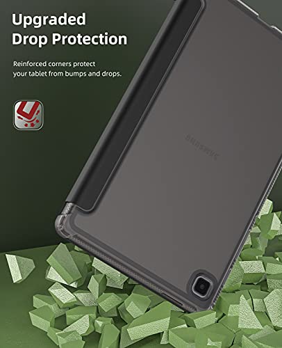 MoKo Case Fits Samsung Galaxy Tab A7 Lite 8.7 Inch SM-T225/T220/T227, Slim Lightweight Smart Case Trifold Stand Case with Soft TPU Translucent Frosted Back Shell for Galaxy Tab A7 Lite – Black