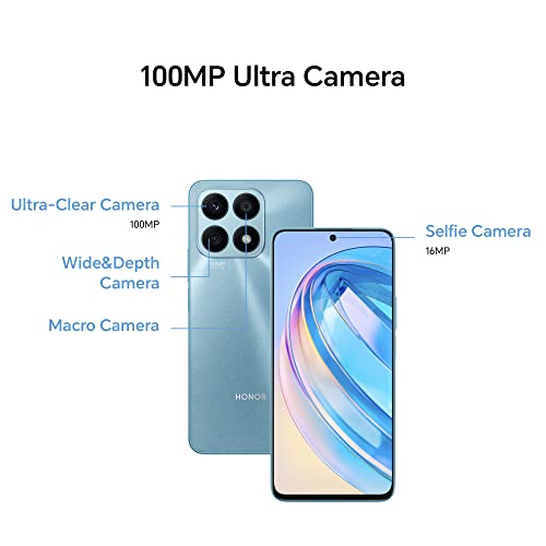 HONOR X8a Mobile Phone Unlocked, 100MP Triple Camera, 6.7" 90Hz Fullview Display, 6 GB+128 GB, Android 12, Dual SIM, Titanium Silver