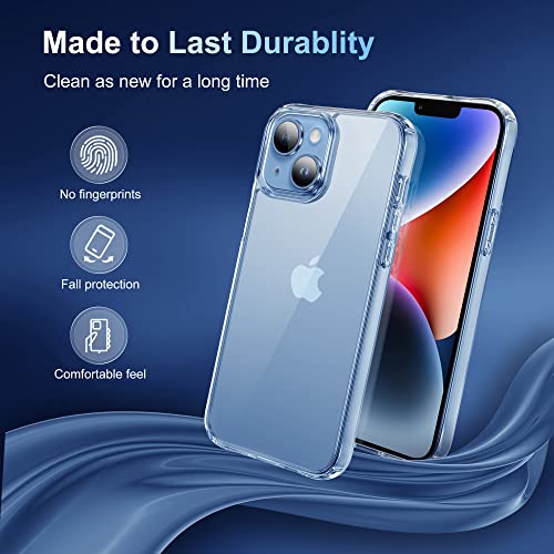 iCatchy for iPhone 14 Case 6.1" - Anti Yellowing Protective Slim Shockproof Bumper Designer Shock-Absorbing Phone Clear Cover (Clear)