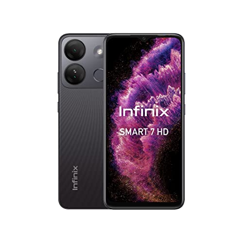 Infinix Smart 7 HD, 2+64GB, Ink Black, Sim Free Unlocked Smartphone, 6.6” Display, 5000mAh Big Battery, Octa-Core 4G Processor, Fingerprint & Face Unlock + 2 Year Warranty
