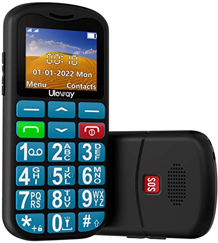 USHINING Unlocked Pay as You Go Mobile Phone for Seniors,GSM 2G SIM Free Basic Backup Cheap Mobile Phones,Lightweight&Durable