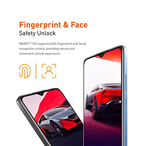 Infinix Smart 7 HD, 2+64GB, Ink Black, Sim Free Unlocked Smartphone, 6.6” Display, 5000mAh Big Battery, Octa-Core 4G Processor, Fingerprint & Face Unlock + 2 Year Warranty