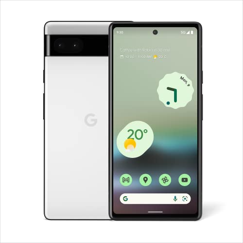Google G1AZG Pixel 6a – Unlocked Android 5G Smartphone with 12 megapixel camera and 24-hour battery – Chalk, 128GB