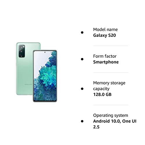 Samsung Galaxy S20 FE Mobile Phone, Sim Free Smartphone - Cloud Mint (UK Version) (Renewed)
