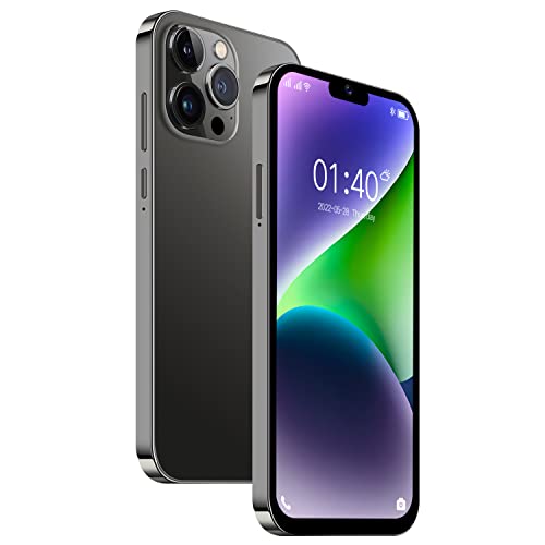 DxDcS i14pro 4G Dual SIM Smartphone, SIM Free Unlocked Mobile Phones, 8GB ROM/SD 128GB, 3300mAh Battery, 6.1 inch Display Android 9.0, Dual 5MP Camera, Face ID, GPS, FM, Bluetooth (i14Pro-Black)