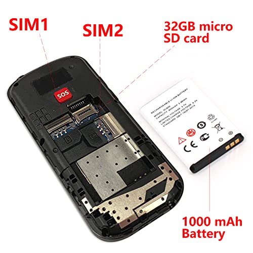 uleway Big Button Mobile Phone for Elderly, Easy to Use Basic Mobile Phone, SIM Free Unlocked Senior Mobile Phone With SOS Emergency Button, Large Volume, Flashlight, FM Radio (Blue)