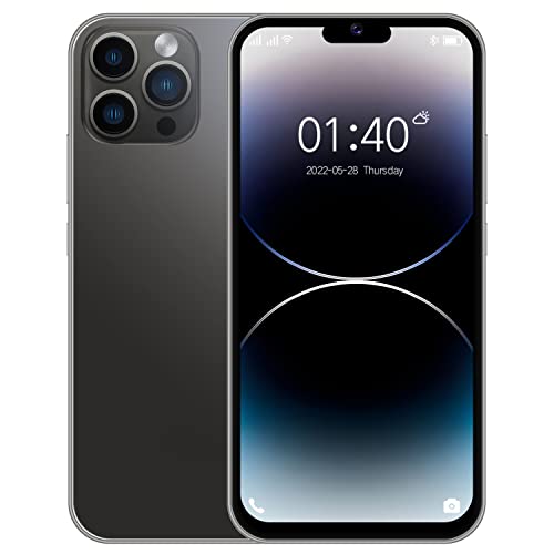 DxDcS i14pro 4G Dual SIM Smartphone, SIM Free Unlocked Mobile Phones, 8GB ROM/SD 128GB, 3300mAh Battery, 6.1 inch Display Android 9.0, Dual 5MP Camera, Face ID, GPS, FM, Bluetooth (i14Pro-Black)