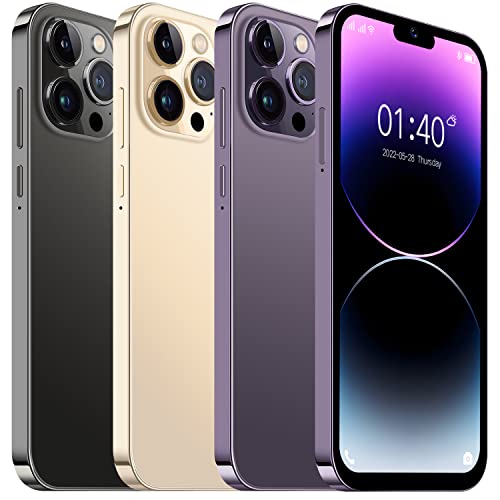 DxDcS i14pro 4G Dual SIM Smartphone, SIM Free Unlocked Mobile Phones, 8GB ROM/SD 128GB, 3300mAh Battery, 6.1 inch Display Android 9.0, Dual 5MP Camera, Face ID, GPS, FM, Bluetooth (i14Pro-Black)