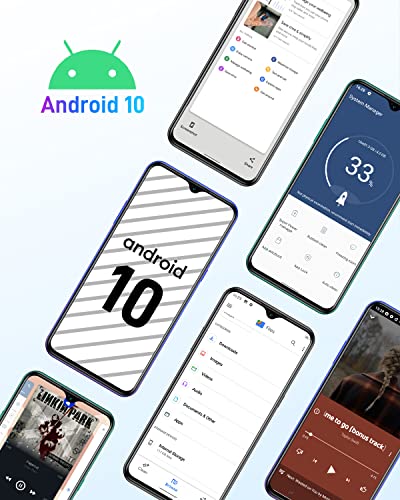 DOOGEE Mobile Phone, X95 4G Smartphone SIM Free Phones Unlockled, 6.52 inch Waterdrop Screen, 4350mAh Battery, Android 10, 13MP Triple Camera, 2GB+16GB/256GB Extension, 4G Dual SIM, Face ID - Blue