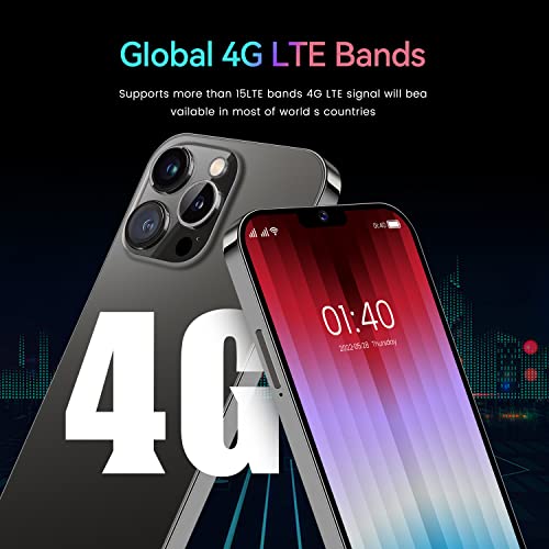 DxDcS i14pro 4G Dual SIM Smartphone, SIM Free Unlocked Mobile Phones, 8GB ROM/SD 128GB, 3300mAh Battery, 6.1 inch Display Android 9.0, Dual 5MP Camera, Face ID, GPS, FM, Bluetooth (i14Pro-Black)