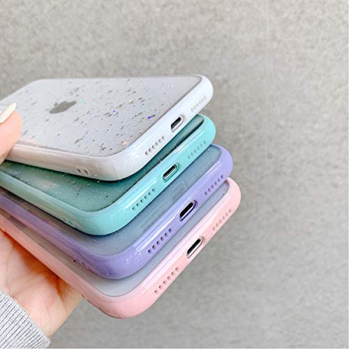 Ownest Compatible for iPhone 11 Case,Clear Sparkly Bling Star Glitter Design for Women Girls Soft TPU Shockproof Anti-scratch Protective Cases for iPhone 11-Mint Green