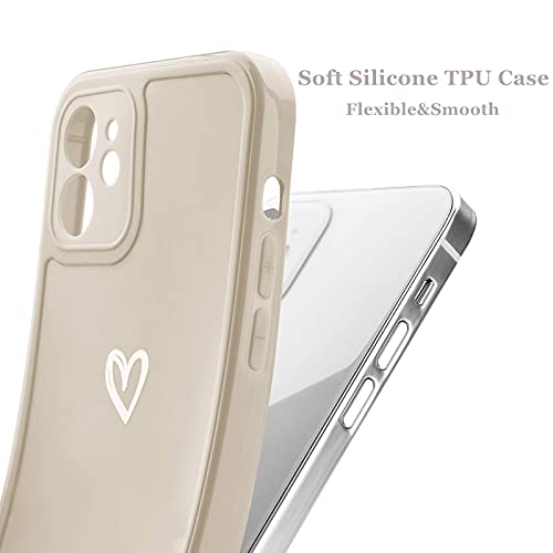 Micoden for iPhone 11 Cases Cute Girls Silicone Shockproof Protective Bumper Case with Love Heart Pattern Design for iPhone 11 White