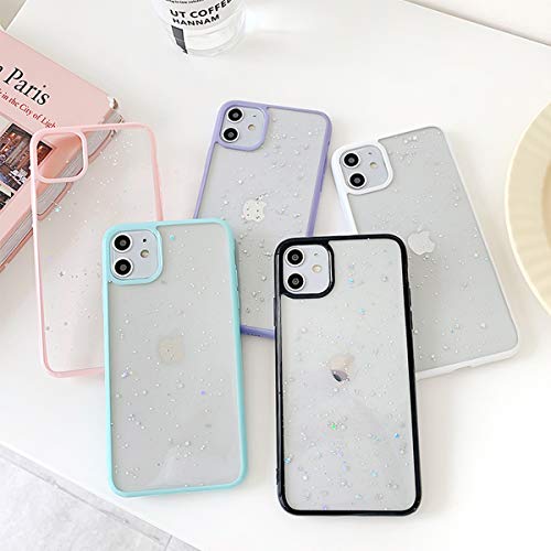 Ownest Compatible for iPhone 11 Case,Clear Sparkly Bling Star Glitter Design for Women Girls Soft TPU Shockproof Anti-scratch Protective Cases for iPhone 11-Mint Green