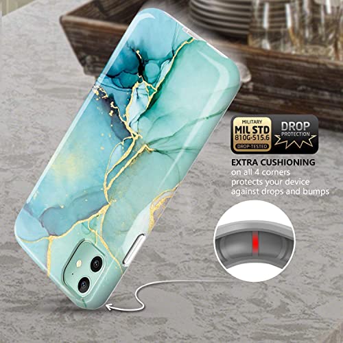 luolnh iPhone 11 Marble Case,Brilliant Design Shockproof Flexible Soft Silicone Rubber TPU Bumper Cover Skin Case for iPhone 11 6.1 inch 2019 -Abstract Mint