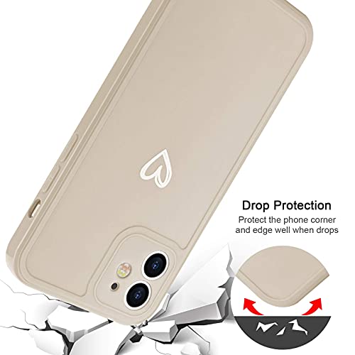 Micoden for iPhone 11 Cases Cute Girls Silicone Shockproof Protective Bumper Case with Love Heart Pattern Design for iPhone 11 White