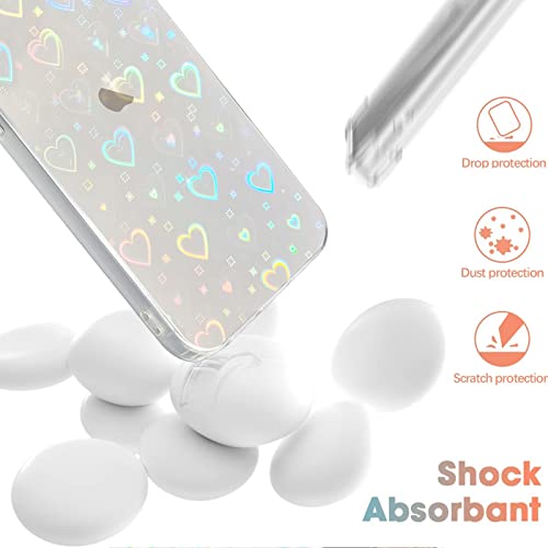 L-FADNUT for iPhone 11 Cases Crystal Clear Cute Holographic Heart Pattern for Women Girls Transparent Fashion Glitter Silicone Bumper Shockproof Protective Phone Case for iPhone 11