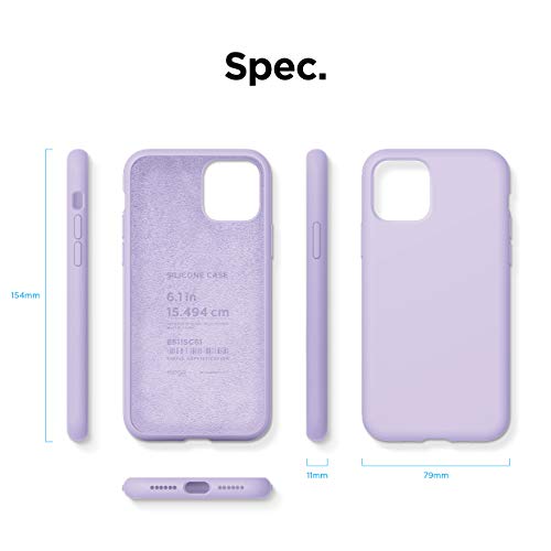 elago Liquid Silicone Case Compatible with iPhone 11 case (6.1 inches), Silicone Mobile Phone Case, All-round Protection: 3-layer Protective Case, Raised Edge for Screen and Camera (Lavender)