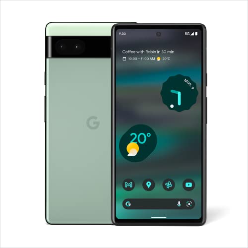 Google Pixel 6a – 128 GB-Unlocked Android 5G Smartphone with 12 megapixel camera and 24-hour battery – Sage