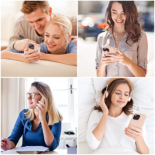 OIIAEE Silicone Case Designed for iPhone 13 Case, Ultra Slim Shockproof Protective Liquid Silicone Phone Case with Soft Anti-Scratch Microfiber Lining, 6.1 inch, Sand Pink