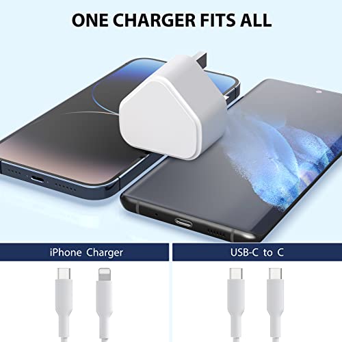 USB C Plug for iPhone 14/14 pro/14 Max/14 Pro Max, 13/13 Mini/13 Pro/13 Pro Max, 12 11, SE 2020, iPad Pro/Air/Mini, AirPods Pro, 20W USBC Adapter Fast Type C Charger UK