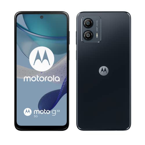 Motorolo moto (g53 5G, 6.5 Inch 120 Hz Display, 50 MP Camera, Dolby Atmos Stereo Speakers, 5000 mAh Battery, TurboPower Charging, 5G, Snapdragon 480+ Processor, 4/128 GB, Dual SIM), Ink Blue