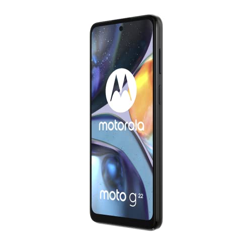 Motorola g22 (6.5" 90Hz Max Vision, Android 12, MediaTek Helio G37 octa core processor, TurboPower, 50MP Quad Camera, 5000 mAH battery, Dual SIM, 64GB), Cosmic Black