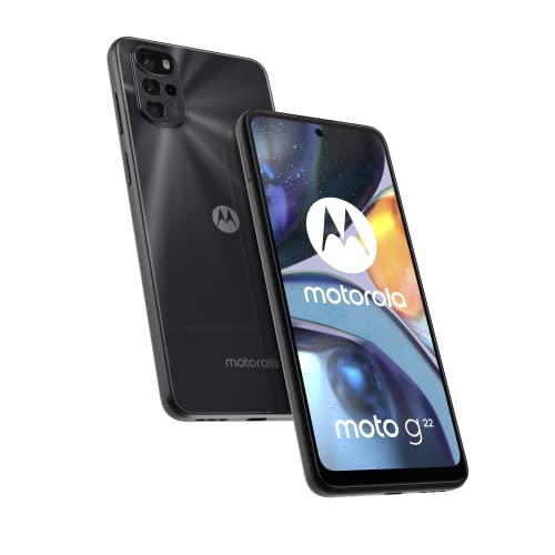 Motorola g22 (6.5" 90Hz Max Vision, Android 12, MediaTek Helio G37 octa core processor, TurboPower, 50MP Quad Camera, 5000 mAH battery, Dual SIM, 64GB), Cosmic Black