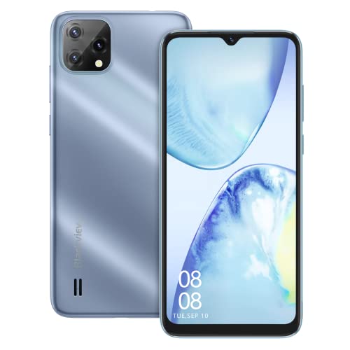 Blackview Android phone, A55 Smartphone SIM Free Unlocked Mobile Phones, Android 11, 3GB RAM/SD 128GB, 4780mAh Battery, 6.528 inches Waterdrop Screen, 8+5MP Camera, 4G Dual SIM Phone, Face ID-Blue