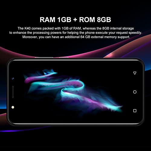 Xgody SIM Free UK Mobile Phone, K40 Face Unlocked 3G Smartphone, 5 inch Android 8.1(GMS) Phone, 1GB+8GB 64GB Extension Quad Core Dual SIM Network Triple Slots, WIFI GPS Bluetooth (Blue)