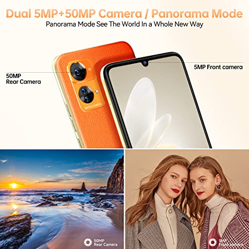 OUKITEL C33 Mobile phones, 15GB+256GB (Expandable 2TB) Phone, Android 13, 50MP+5MP Camera, 6.8" HD+ Display, 5150mAh Battery&10W Quick Charge, 6G Dual SIM Smartphone, FaceID/Fingerprint/GPS/OTG