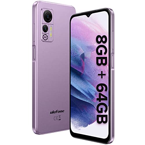Ulefone Mobile Phones, 8GB+64GB, Note 14 Smartphone, Android 12 Phone, 4G Dual SIM Free Unlocked, Three Card Slots, 4500mAh Battery, 13MP Camera, 6.52 inch Waterdrop Screen, OTG, UK Version, Purple