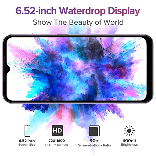 Ulefone Mobile Phones, 8GB+64GB, Note 14 Smartphone, Android 12 Phone, 4G Dual SIM Free Unlocked, Three Card Slots, 4500mAh Battery, 13MP Camera, 6.52 inch Waterdrop Screen, OTG, UK Version, Purple