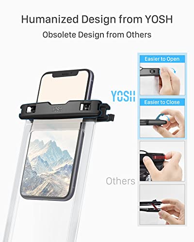 YOSH Waterproof Phone Pouch, 2-Pack IPX8 Underwater Waterproof Phone Case for Swimming, Dry Bag Mobile Phone Lanyard Cases for iPhone 14 13 12 11 XS XR, Samsung S23 S22 S21, Huawei P30 P20 up to 6.8"