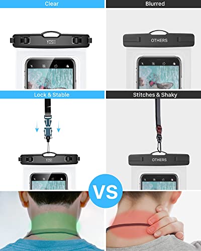 YOSH Waterproof Phone Pouch, 2-Pack IPX8 Underwater Waterproof Phone Case for Swimming, Dry Bag Mobile Phone Lanyard Cases for iPhone 14 13 12 11 XS XR, Samsung S23 S22 S21, Huawei P30 P20 up to 6.8"