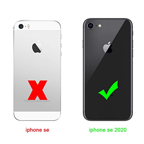 iCatchy For iPhone SE 2022 Case SE 2020 Case, iPhone 8 Case iPhone 7 Case Leather Wallet Book Flip Folio Stand View Case Compatible with iPhone se 2022/2020 Phone Case Cover (Black)