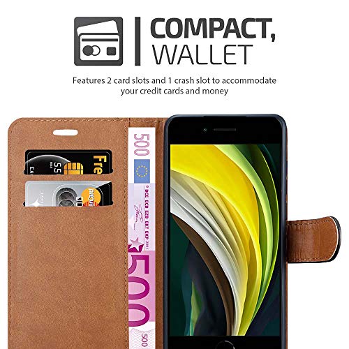 iCatchy For iPhone SE 2022 Case SE 2020 Case, iPhone 8 Case iPhone 7 Case Leather Wallet Book Flip Folio Stand View Case Compatible with iPhone se 2022/2020 Phone Case Cover (Black)