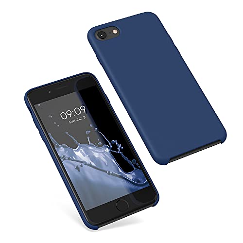 kwmobile Case Compatible with Apple iPhone SE (2022) / iPhone SE (2020) / iPhone 8 / iPhone 7 Case - TPU Silicone Phone Cover with Soft Finish - Navy Blue