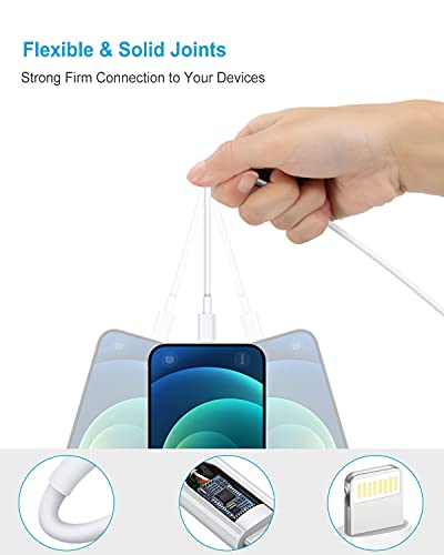 3 Pack Apple MFi Certified iPhone Charger 2M, Lightning Cable 2 metres Fast iPhone Charging Cord for Apple iPhone13/12/12mini/iPhone 11/11 Pro/11 Pro Max/X/XS/XR/XS Max /8/8 Plus iPad Airpods