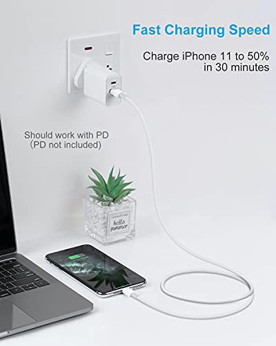 3 Pack Apple MFi Certified iPhone Charger 2M, Lightning Cable 2 metres Fast iPhone Charging Cord for Apple iPhone13/12/12mini/iPhone 11/11 Pro/11 Pro Max/X/XS/XR/XS Max /8/8 Plus iPad Airpods