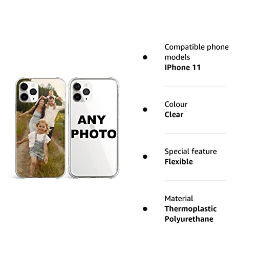 Personalised Photo Phone Case For Apple iPhone Custom Photo TPU Cover Personalised it with your own photo for iPhone 11 Clear