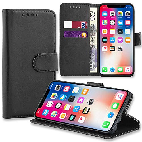 RKVMM Wallet Case for iPhone SE 2020 / iPhone 7/8, Premium Leather Flip Stand Phone Case Cover Compatible with Apple iPhone SE 2020/7/8/SE2 (Black)