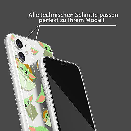 ERT GROUP mobile phone case for Apple Iphone 11 original and officially Licensed Star Wars pattern Baby Yoda 006 optimally adapted to the shape of the mobile phone, partially transparent