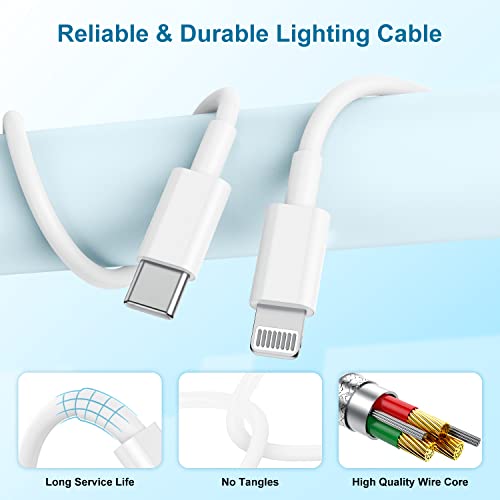 iPhone Super Fast Charger, [Apple MFi Certified] 35W Dual USB C Wall Charging Plug and Type C to Lightning Cable Lead 2M, UK Wall Charging Mains Adapter for iPhone 14 Pro Max/13 Mini/12 Pro/11/X/iPad