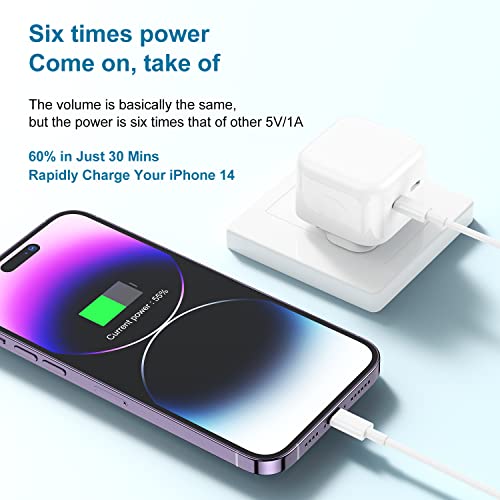 iPhone Super Fast Charger, [Apple MFi Certified] 35W Dual USB C Wall Charging Plug and Type C to Lightning Cable Lead 2M, UK Wall Charging Mains Adapter for iPhone 14 Pro Max/13 Mini/12 Pro/11/X/iPad