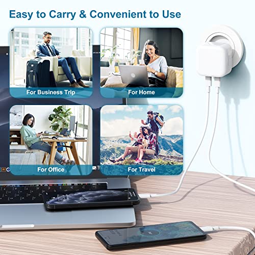 iPhone Super Fast Charger, [Apple MFi Certified] 35W Dual USB C Wall Charging Plug and Type C to Lightning Cable Lead 2M, UK Wall Charging Mains Adapter for iPhone 14 Pro Max/13 Mini/12 Pro/11/X/iPad